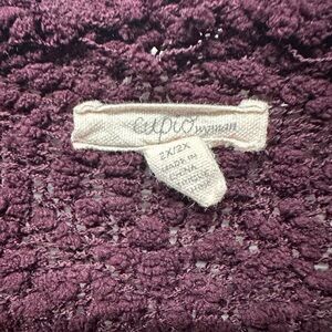 Purple Textured Knit Sweater